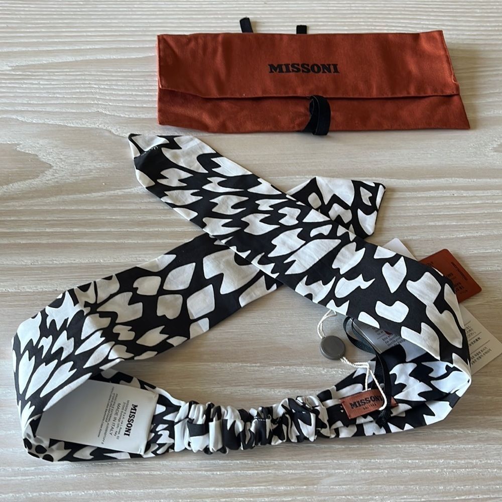Missoni cotton headband black white NWT